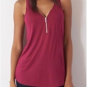 Dynamite Zip Up Purple Racerback Tank Top - XS